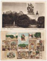 Sümeg, Mária kegyhely - 4 db régi képeslap + 1 szentkép / 4 pre-1945 postcards + 1 small icon card