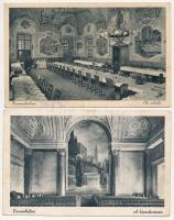 Pannonhalma, Győrszentmárton; apátság belső - 4 db régi képeslap / 4 pre-1945 postcards