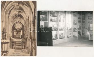 Pannonhalma, Győrszentmárton; apátság belső - 4 db régi képeslap / 4 pre-1945 postcards