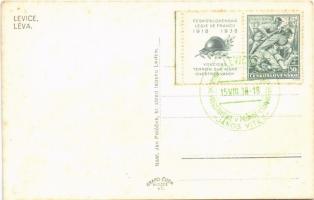 Léva, Levice; vár / castle + "1938 JÁNOS VITÉZ" So. Stpl