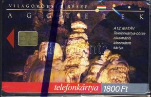 2001 Aggtelek 1800 forintos telefonkártya bontatlan csomagolásban