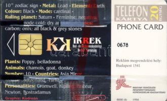 1994 Csillagjegyek: Ikrek 20 egységes telefonkártya bontatlan csomagolásban
