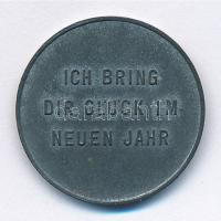 Németország/Ausztria(?) 1947. "PROSIT / ICH BRING DIR GLÜCK IM NEUEN JAHR" ezüstözött Zn ú...