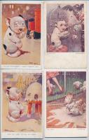 4 db RÉGI motívum képeslap: Bonzo kutya / 4 pre-1945 motive postcards: Bonzo dogs