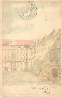1901 Wien, Vienna, Bécs; Bürghof. Kunstanstalt Kosmos hold to light litho (EB)