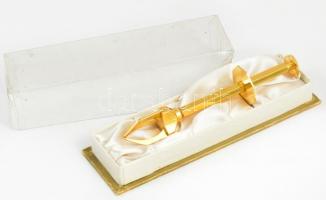 Aranyszínű csipesz, jó állapotban, eredeti dobozában, h: 12 cm
