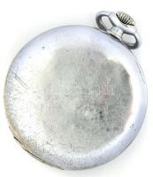 Omega zsebóra. Acél tokkal, sérült számlappal, működő, jelzett szerkezettel. d 48 mm