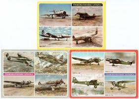 10 db MODERN használatlan csehszlovák katonai repülőgépes motívum képeslap / 10 modern unused Czecho...