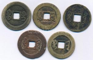Kínai Császárság ~1736-1850. 5xklf Cu cash T:3
Chinese Empire ~1735-1850. 5xdiff Cu cash C:F