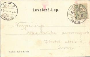 1902 Kiscell, Celldömölk; Templom tér. Radó J. kiadása + "BUDAPEST - GRAZ 302 B" vasúti mo...