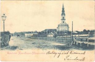 1902 Kunszentmárton, utca, híd, templom (fa)