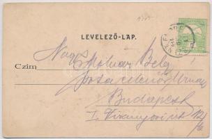 1914 Leányfalu, templom, vendéglő, Duna-part. Divald Károly 144. sz. (ázott / wet damage)