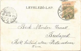 1904 Pécs, Hadapród iskola. Fürst Lipót kiadása (kopott sarkak / worn corners)