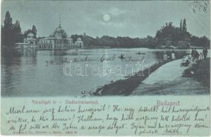 1899 Budapest XIV. Városligeti tó, csónakázók (EK)