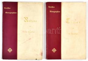 Künstler-Monographien 2 kötete:  Hermann Knackfuß: Tizian, Rubens.  Bielefeld-Leipzig, 1900-1901, Velhagen&Klasing. Német nyelven. Kiadói papírkötések, kissé kopott, kissé foltos borítókkal.