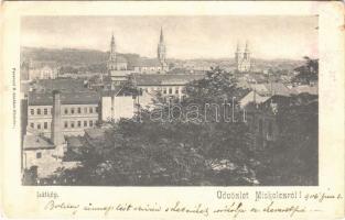 1906 Miskolc, látkép, templomok, zsinagóga. Ferenczi B. kiadása (EB)