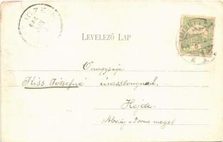 1906 Miskolc, látkép, templomok, zsinagóga. Ferenczi B. kiadása (EB)