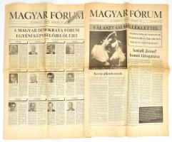 1990 Magyar Fórum II. évfolyamának 10. száma, címlapon Antall József bonni látogatásáról szóló cikkel