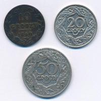 Lengyelország / Kongresszusi Lengyelország 1840MW 10gr Ag (0.192) + Lengyelország 1923. 20g Ni + 50g Ni T:2,2-  Poland / Congress Poland 1840MW 10 Groszy Ag (0.192) + Poland 1923. 20 Groszy Ni + 50 Groszy Ni C:XF,VF