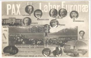 1925 Pax et Labor Europae, Conferenza per il Patto di Garanzia / Der Friede von Locarno / Locarno Treaties / Locarnói egyezmény: Mussolini, Benesch, Chamberlain