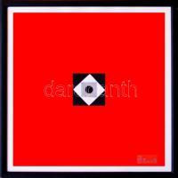 Dévényi János (1956-): Középpont, akril, papír, szignált, keretben 30x30 cm