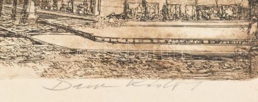 Olvashatatlan jelzéssel: Mátyás-templom. Rézkarc (22/100), papír, jelzett, üvegezett keretben, 23×27...