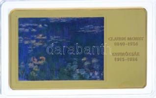 DN A világ leghíresebb festményei / Claude Monet 1840-1926. - Tavirózsák 1915-1926. aranyozott, multicolor Cu emlékérem (35x60mm) T:PP