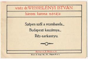 Katona Dalok . Vitéz dr. Wesselényi István verse és zenéje. Három részes kihajtható kottás képeslap ...