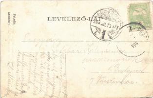 1906 Balatonszemes, Szemes; Balaton parti részlet, Hableány szálloda (kopott sarok / worn corner)