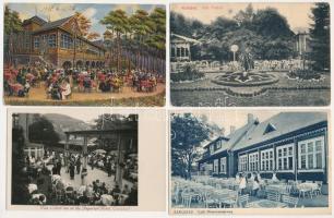 Karlovy Vary, Karlsbad; restaurants - 4 pre-1945 postcards