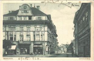 1927 Bohumín, Bogumin, Oderberg; shop of Janecek, tobacco shop (EK)