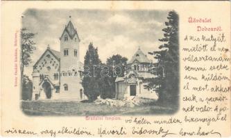 1901 Doboz, Uradalmi templom. Véver Oszkár kiadása (lyuk / hole)