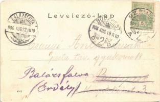 1906 Szeged, Pályaudvar, vasútállomás, lovaskocsi, hintó (kopott sarkak / worn corners)