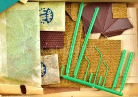 Nagy vasútmodell tartozék tétel. Terepasztal tárgyak, sínek, váltók, építmények, házak, TT és OWO má...