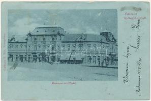 1899 Nyíregyháza, Korona szálloda, üzletek. Hoffmann B. Béla kiadása (ázott / wet damage)