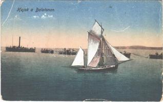 Balaton, hajók a Balatonon, halászok (EB)
