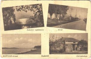 1943 Szántód, Balatoni naplemente, Fő út, MÁVOSZ strand, Gál üzlete (b)