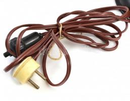 Zsolnay porcelán testű lámpa XX. sz. eleje. Kézzel festett, jelzés nélkül, kopott. Réz szerelékkel, ...