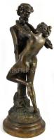 Zeusz és a nimfa. Nagy méretű bronz szobor. Azonosítatlan jelzéssel. 52 cm