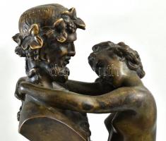 Zeusz és a nimfa. Nagy méretű bronz szobor. Azonosítatlan jelzéssel. 52 cm