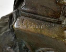 Zeusz és a nimfa. Nagy méretű bronz szobor. Azonosítatlan jelzéssel. 52 cm