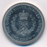 Man-sziget 1977. 1C Cu-Ni Ezüst jubileum T:1,1- Isle of Man 1977. 1 Crown Cu-Ni Silver Jubilee C:UNC,AU Krause KM#42