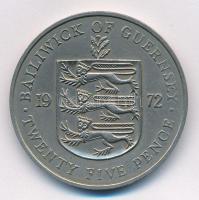 Guernsey 1972. 25p Cu-Ni "25. házassági évforduló" T:1-,2 Guernsey 1972. 25 Pence Cu-Ni &q...
