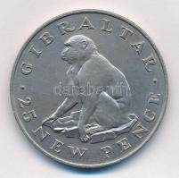 Gibraltár 1971. 25p Cu-Ni Berber makákó T:1  Gibraltar 1971. 25 Pence Cu-Ni Barbary ape C:UNC Krause KM#5