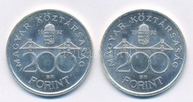 1992. 200Ft Ag "MNB" (2x) T:1-