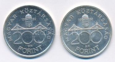 1992. 200Ft Ag "MNB" (2x) T:1-