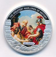 Palau 2013. 1$ ezüstözött Cu "A történelem legnagyobb hadurai - Belisszár" részben multicolor festéssel T:PP  Palau 2013. 1 Dollar silver plated Cu "The Greatest Warlords of History - Belisarius" with partial multicolor picture C:PP