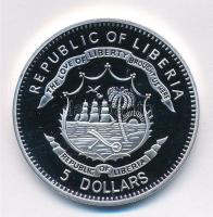 Libéria 2009. 5$ ezüstözött Cu "A történelem legnagyobb hadurai - Charles de Gaulle" részb...