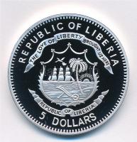 Libéria 2011. 5$ ezüstözött Cu "A történelem legnagyobb hadurai - Oliver Cromwell" részben...