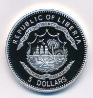 Libéria 2009. 5$ ezüstözött Cu "A történelem legnagyobb hadurai - Vitéz Mihály" részben mu...